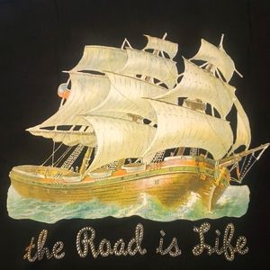 The Road is Life Sz Medium T-shirt Skateboard brand ~ high and dry